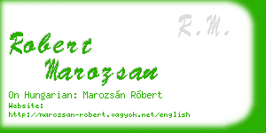 robert marozsan business card